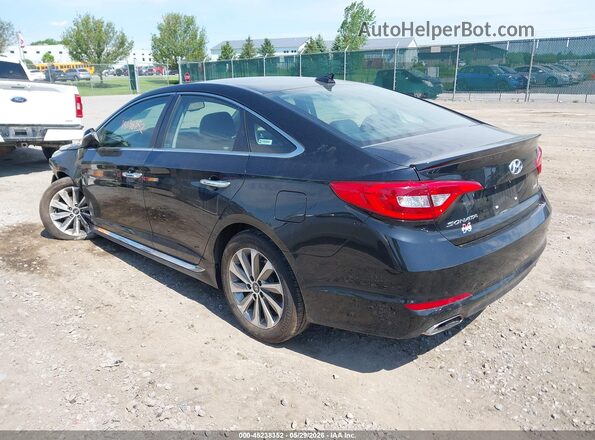 5NPE34AFXGH435371 2016 HYUNDAI SONATA Black Trasero izquierdo