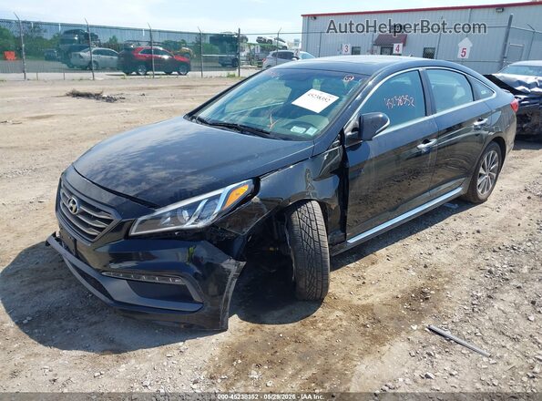 5NPE34AFXGH435371 2016 HYUNDAI SONATA Black Vista tres cuartos delantera izquierda