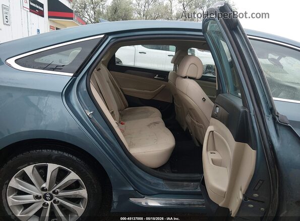 5NPE34AFXHH556984 2017 HYUNDAI SONATA Blue VIN კოდის სტიკერის ხედი