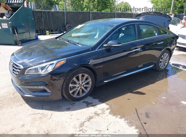 5NPE34AFXHH578807 2017 HYUNDAI SONATA Black Vista tres cuartos delantera izquierda