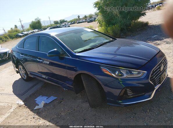 5NPE34AFXJH622780 2018 HYUNDAI SONATA Blue Widok zestawu wskaźników