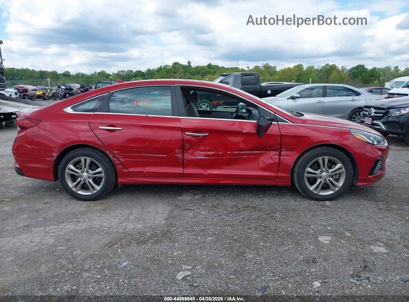 5NPE34AFXKH755735 2019 HYUNDAI SONATA Red უკანა სალონის ხედი