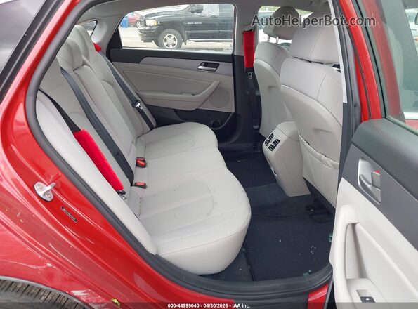 5NPE34AFXKH755735 2019 HYUNDAI SONATA Red VIN კოდის სტიკერის ხედი