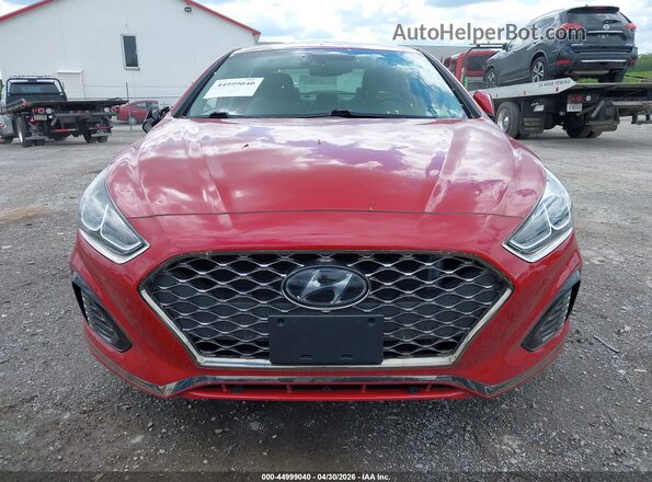 5NPE34AFXKH755735 2019 HYUNDAI SONATA Red ხელსაწყოთა პანელის ხედი