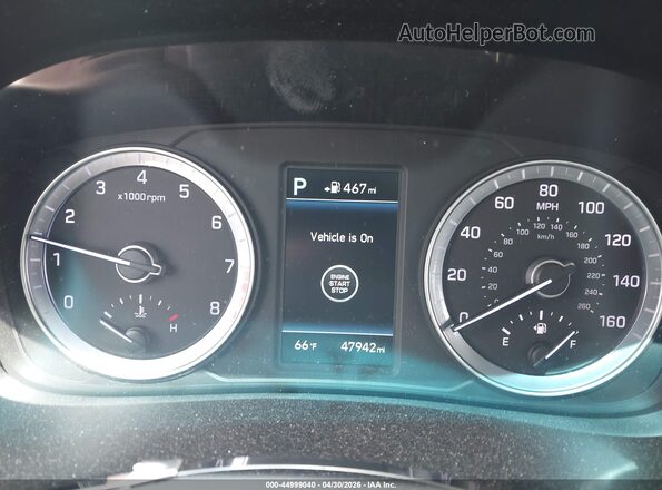 5NPE34AFXKH755735 2019 HYUNDAI SONATA Red უკანა სავარძლების ხედი