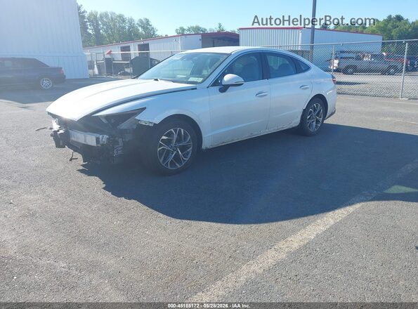 5NPEF4JA8LH015453 2020 HYUNDAI SONATA White Առջևի ձախ երեք քառորդ տեսարան