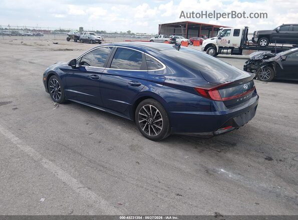 5NPEH4J21MH101756 2021 HYUNDAI SONATA Blue Trasero izquierdo