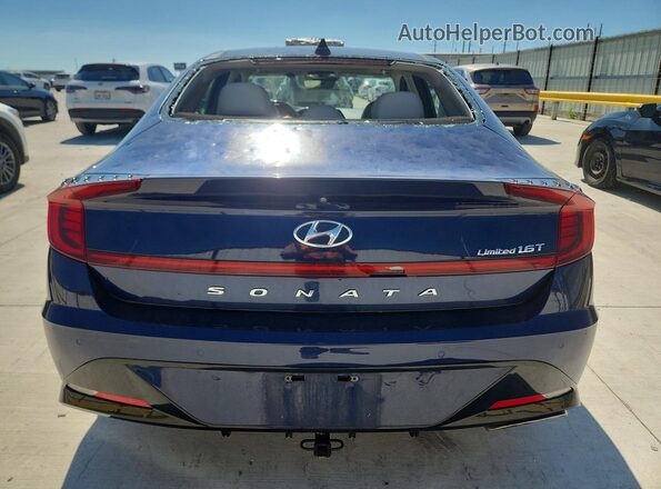 5NPEH4J22LH010431 2020 HYUNDAI SONATA Blue Rear view