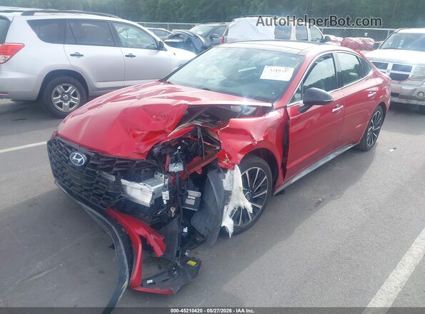 5NPEJ4J25LH043203 2020 HYUNDAI SONOTA Red Vista tres cuartos delantera izquierda