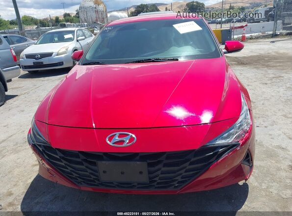 5NPLL4AG5MH049484 2021 HYUNDAI ELANTRA Red Вид щитка приладів