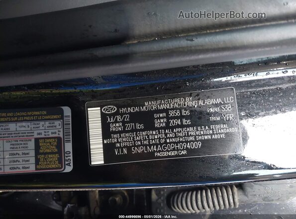 5NPLM4AG0PH094009 2023 HYUNDAI ELANTRA Black Widok komory silnika