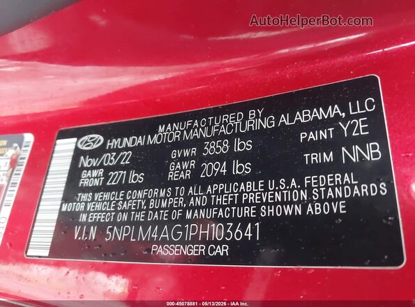 5NPLM4AG1PH103641 2023 HYUNDAI ELANTRA Красный Вид подкапотного пространства