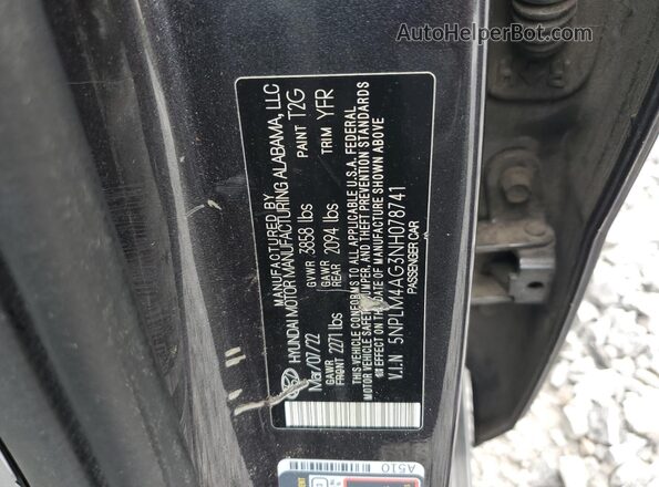 5NPLM4AG3NH078741 2022 HYUNDAI ELANTRA Gray Engine compartment view
