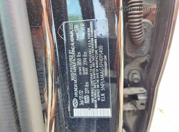 5NPLM4AG3PH095400 2023 HYUNDAI ELANTRA Black VIN կոդի պիտակի տեսք