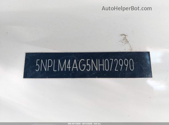 5NPLM4AG5NH072990 2022 HYUNDAI ELANTRA White 
