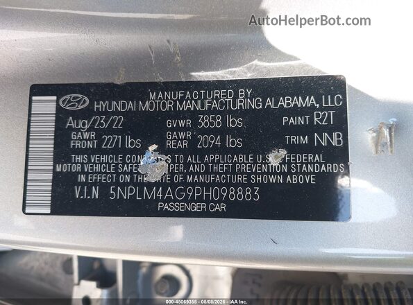 5NPLM4AG9PH098883 2023 HYUNDAI ELANTRA Серебряный Вид подкапотного пространства