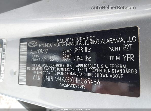 5NPLM4AGXNH083466 2022 HYUNDAI ELANTRA Черный Вид подкапотного пространства
