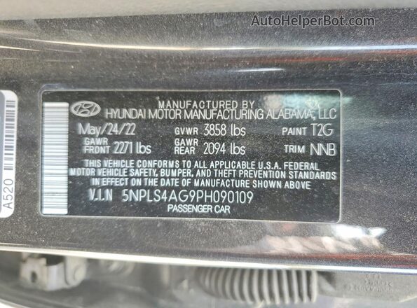5NPLS4AG9PH090109 2023 HYUNDAI ELANTRA Charcoal Vista del compartimento del motor