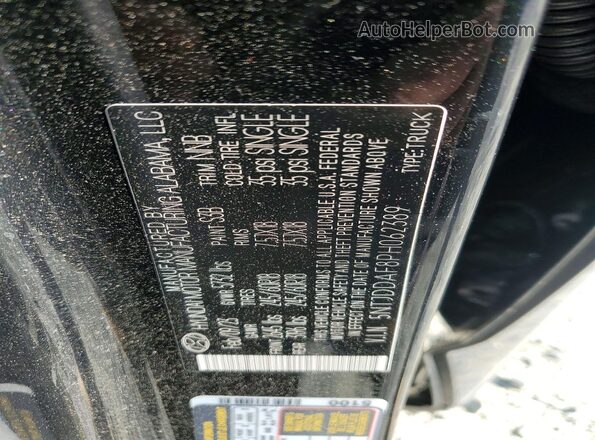 5NTJDDAF8PH062389 2023 HYUNDAI SANTA Charcoal Вид наклейки з VIN-кодом