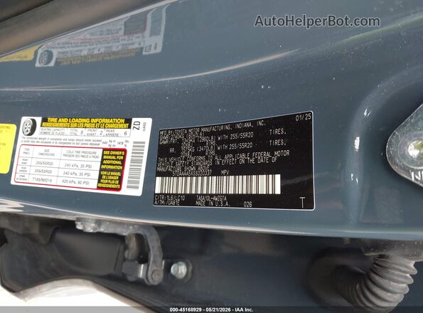 5TDAAAA5XSS020337 2025 TOYOTA GRAND HIGHLANDER Light Blue ძრავის განყოფილების ხედი