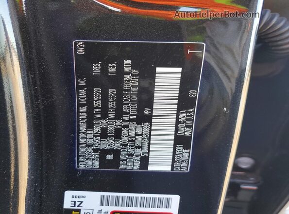 5TDAAAA64RS008994 2024 LEXUS TX Black VIN sticker view