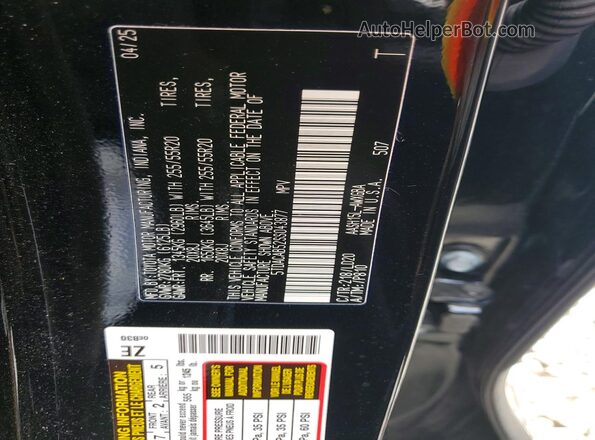 5TDACAB52SS043877 2025 TOYOTA HIGHLANDER HYBRID Black VIN კოდის სტიკერის ხედი