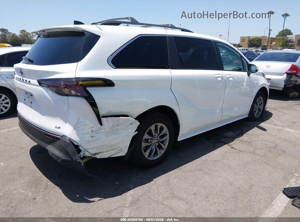 5TDBRKEC0SS261707 2025 TOYOTA SIENNA White Задня права чверть