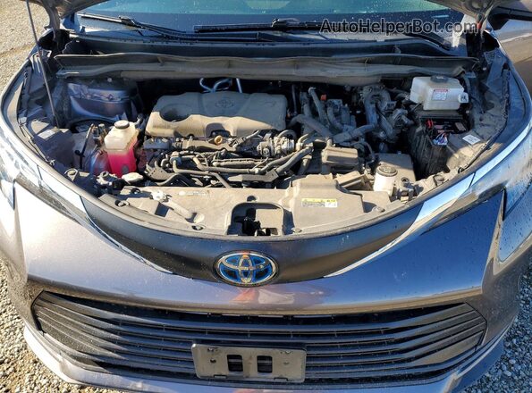 5TDBRKEC7NS078132 2022 TOYOTA SIENNA Gray Widok komory silnika