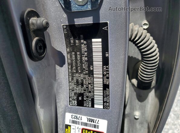 5TDBY5G19JS159451 2018 TOYOTA SEQUOIA Серебряный Вид наклейки с VIN-кодом