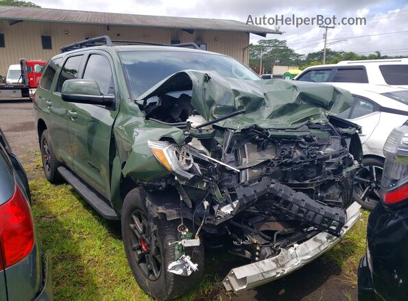 5TDBY5G1XLS177427 2020 TOYOTA SEQUOIA Зеленый Передняя правая четверть