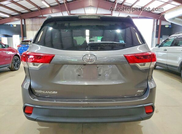 5TDBZRFH1KS916654 2019 TOYOTA HIGHLANDER Gray უკანა ხედი