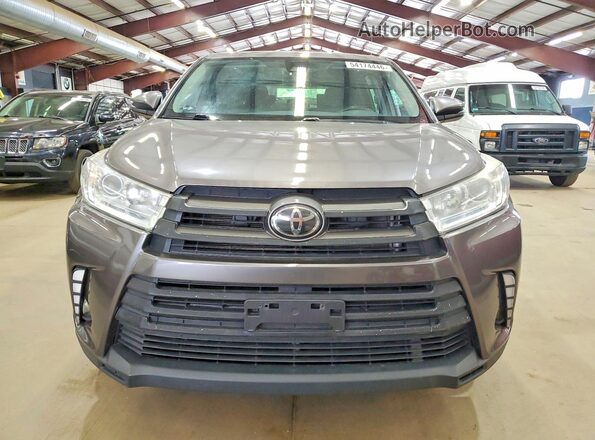 5TDBZRFH1KS916654 2019 TOYOTA HIGHLANDER Gray წინა ხედი