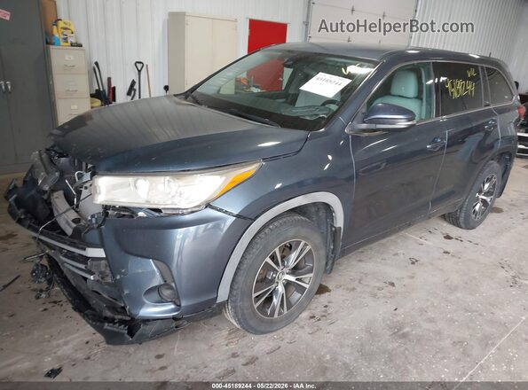 5TDBZRFH4JS856688 2018 TOYOTA HIGHLANDER Dark Blue Առջևի ձախ երեք քառորդ տեսարան