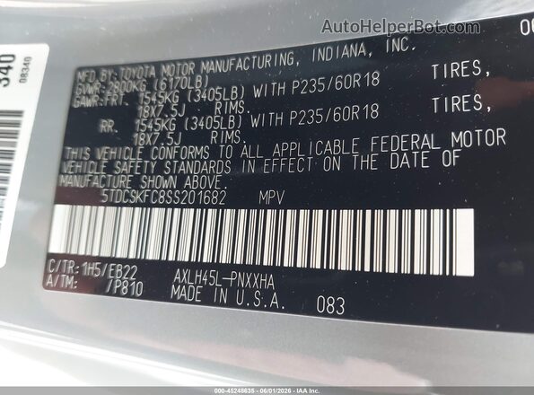 5TDCSKFC8SS201682 2025 TOYOTA SIENNA Gray Widok komory silnika
