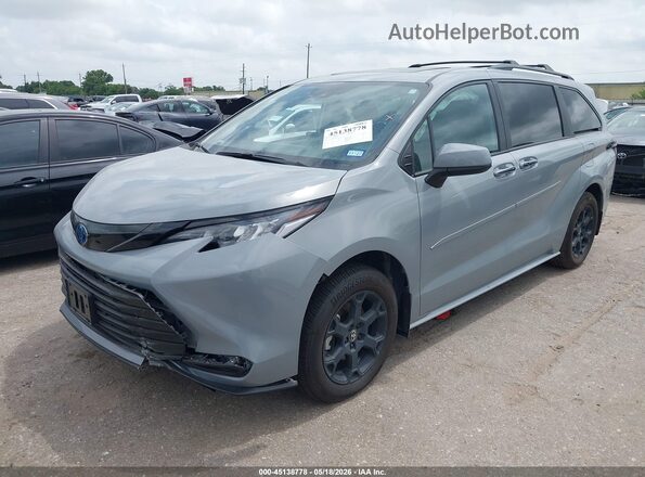 5TDCSKFC8SS222399 2025 TOYOTA SIENNA Gray წინა მარცხენა ხედი სამი მეოთხედიდან