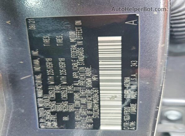 5TDCZRAH1MS084361 2021 TOYOTA HIGHLANDER Gray Widok naklejki z numerem VIN