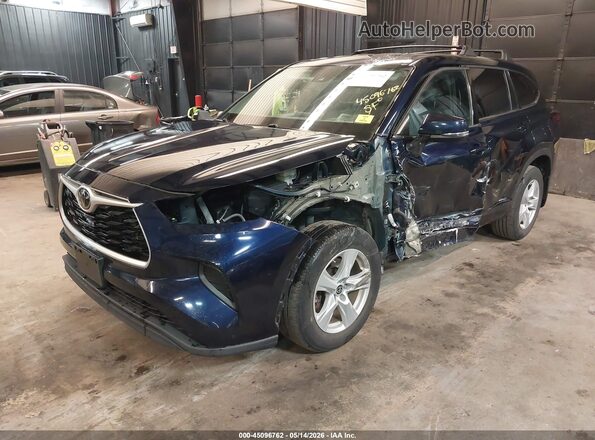 5TDCZRBH2MS133386 2021 TOYOTA HIGHLANDER Blue Առջևի ձախ երեք քառորդ տեսարան