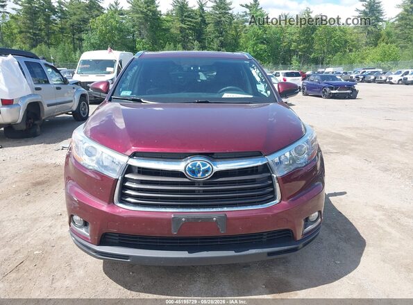 5TDDCRFH1GS019335 2016 TOYOTA HIGHLANDER HYBRID Maroon Vista interior trasera