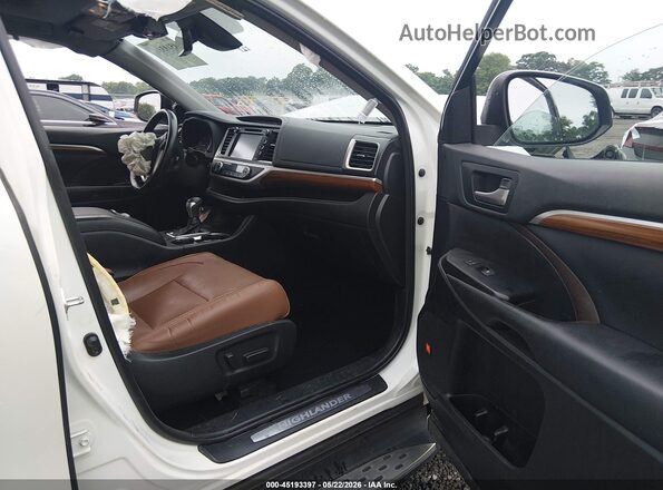 5TDDGRFH0JS044013 2018 TOYOTA HIGHLANDER HYBRID White Widok wnętrza z przodu