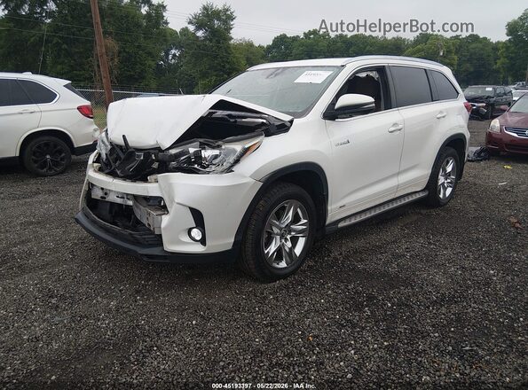 5TDDGRFH0JS044013 2018 TOYOTA HIGHLANDER HYBRID White Przód lewy