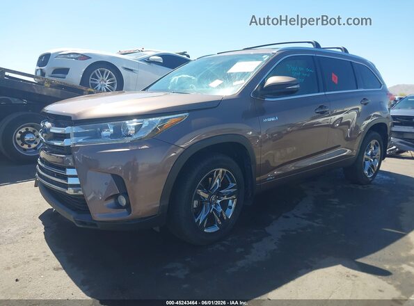 5TDDGRFH0JS045193 2018 TOYOTA HIGHLANDER HYBRID Brown Передня ліва чверть