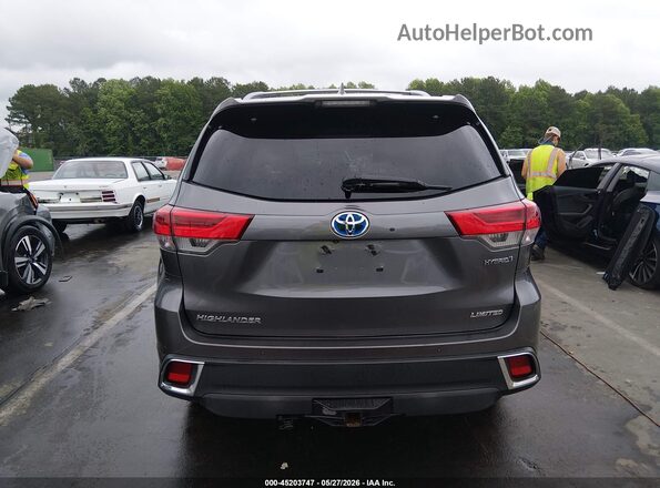 5TDDGRFH9JS047458 2018 TOYOTA HIGHLANDER HYBRID Gray 