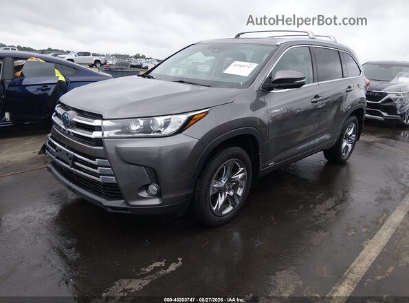 5TDDGRFH9JS047458 2018 TOYOTA HIGHLANDER HYBRID Gray Front left