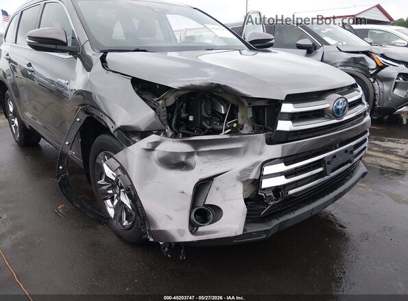 5TDDGRFH9JS047458 2018 TOYOTA HIGHLANDER HYBRID Gray Front view
