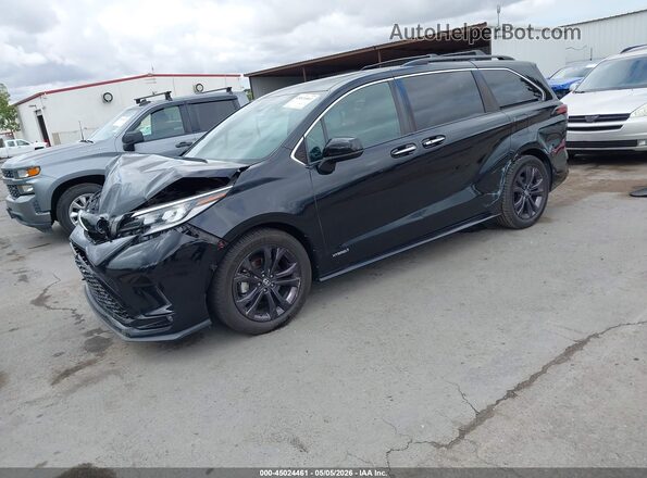5TDDRKECXMS054950 2021 TOYOTA SIENNA Черный Передняя левая четверть