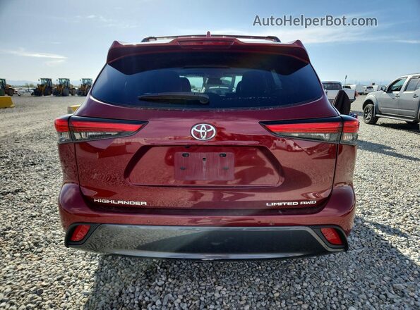 5TDDZRBH9NS577290 2022 TOYOTA HIGHLANDER Red Widok z tyłu