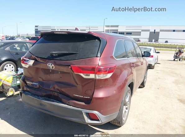 5TDDZRFH0HS403445 2017 TOYOTA HIGHLANDER Бордовый Задняя правая четверть