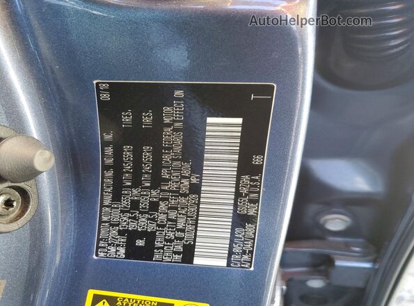 5TDDZRFH1JS907928 2018 TOYOTA LIMITED Gray Вид підкапотного простору