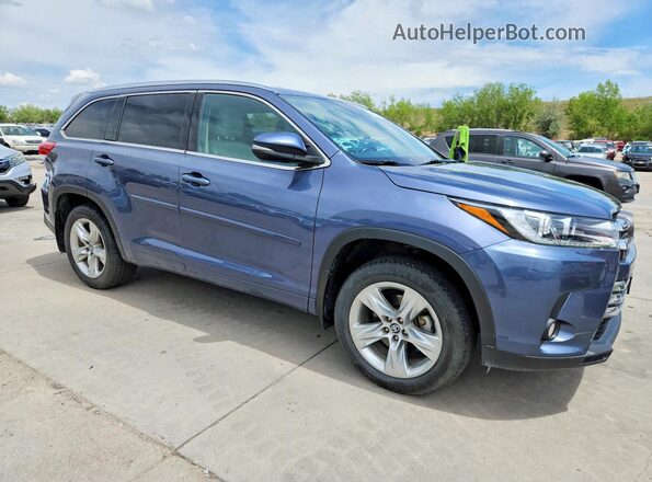 5TDDZRFH2JS870498 2018 TOYOTA HIGHLANDER Blue Przód prawy