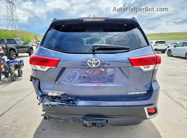 5TDDZRFH2JS870498 2018 TOYOTA HIGHLANDER Blue Widok z tyłu